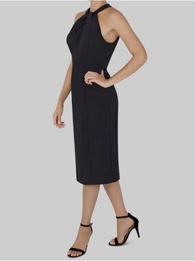 NWOT JULIA JORDAN Twist Halter Sheath Midi Dress